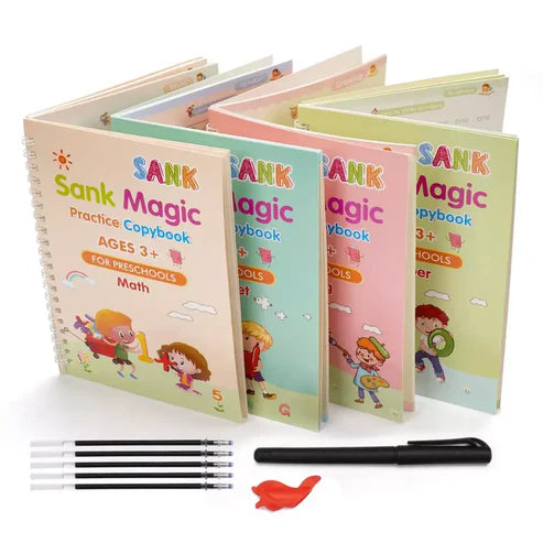 Sank Magic Practice Copybook (4 BOOKS,1 PEN,1 GRIP,10 REFILL)