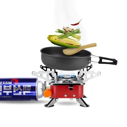 Travelling Stove-Portable Square-Shaped Camping Folding Furnace Travelling Stainless Steel Cooking Stove with Storage Bag