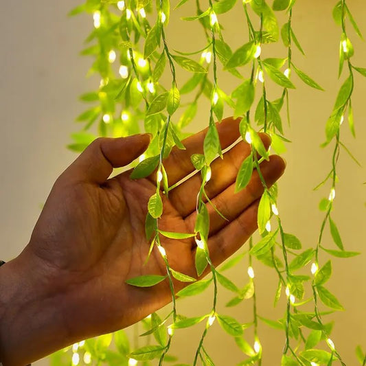 Green Leaf Artificial Curtain LED String Light, 200 LEDs, 8 Modes, Remote Control