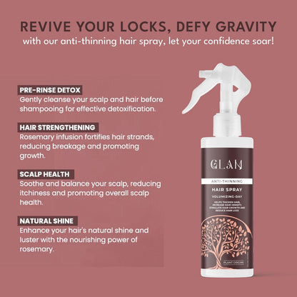 Glam Anti-Thinning Hair Spray - Volumizing Day Spray 100ml (5/5 ⭐⭐⭐⭐⭐ 90,022 Reviews)